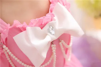 Pearl Lištovanie Mimo ramenný Roztomilý Bowknot Popruhy Ženy Lete Sladké Mini Šaty Lolita dievèa Japonsko Princezná Kawaii Šifón šaty
