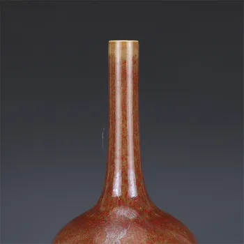 Peking second-hand tovaru Qing Dynastie Kangxi jujube červená pece sa zmenili na žlčové fľaša porcelánu zber príslušenstvo