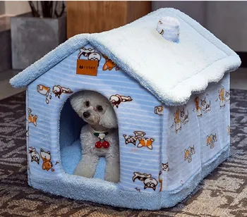 Pelechu Dom Zime Teplé Malý Pes Teddy Mačka Posteľ Všetkých ročných Obdobiach Univerzálny Odnímateľný a Umývateľný Psa House Bed Pet Supplie