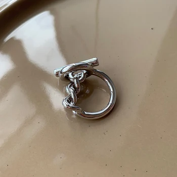 Peri'sBox vydlabaných Prepnúť Spona Twisted Krúžky Reťazca Kruhu Bar Geometrické Prstene pre Ženy Minimalistický Krúžok Šperky 2019