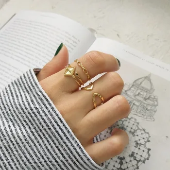 Peri'sBox Zlatá Farba Tenké Stohovanie Vrstvený Prstene pre Ženy 925 Sterling Sliver, Dvojité Otvorené Krúžky Elegantná Nastaviteľná Ring Šperky