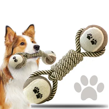 Pet loptu hračka dodávky bavlnené lano tenis činka hračka pre psa molekulová psa lano uzol hračka loptu