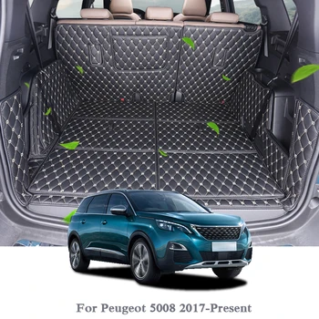 Peugeot 5008 2017-Súčasnosť Kufra Auta Mat Zadný Kufor Linkovej Lodnej Prepravy Nákladu Podlahe Koberec Zásobník Chránič Vnútorného Príslušenstvo Rohože