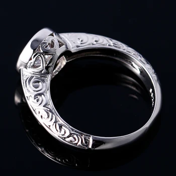 Pevné 925 Sterling Silver Žien Snubné Prstene Top Značky Viktoriánskom Štýle Vytvoril Moissanite Kamene Klasické Šperky Pre Ženy