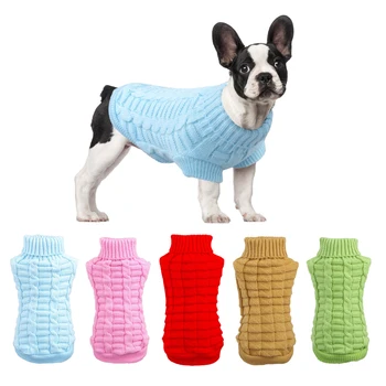 Pevné Šteňa Psa Sveter Zime Teplé Oblečenie pre Malé Psy Kostým Chihuahua Kabát Pletenie Háčkovanie Handričkou