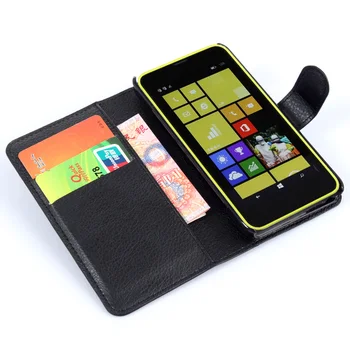 Peňaženka Flip Kožené puzdro Pre Nokia Lumia 630 635 636 638 N630 N635 N636 Kožené zadný Kryt prípade so Stojanom Etui Coque funda>