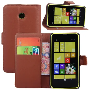 Peňaženka Flip Kožené puzdro Pre Nokia Lumia 630 635 636 638 N630 N635 N636 Kožené zadný Kryt prípade so Stojanom Etui Coque funda>