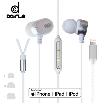 PFI In-ear Osvetlenie Slúchadlá s Mikrofónom Káblové Stereo Slúchadlá pre iPhone 8 7 Plus X XS MAX XR iPod Káblové Slúchadlá Osvetlenie