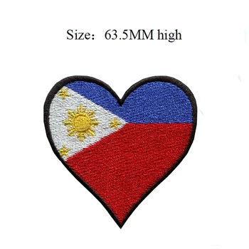 Phillippines Srdce Vlajka patch 63.5 MM * vysoká/DIY/tkaniny držať/embroided
