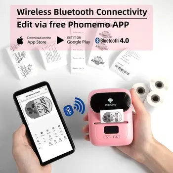 Phomemo M110 Bezdrôtový Tepelná Tlačiareň štítkov Prenosné Bluetooth Label Maker Stroj, Tlačiarne Čiarových kódov pre iPhone a Android Telefóny