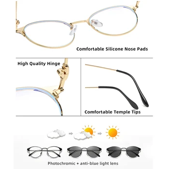 Photochromic Anti Modré Svetlo Okuliare Mužov A Žien Okuliare Herný Počítač Vintage Gafas lunette Okuliare 2021 S Box