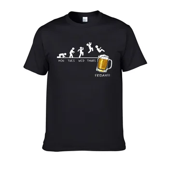 Piatok Pivo Pitnej T Shirt Časový Harmonogram Zábavné Pondelok Utorok Streda Štvrtok Digitálna Tlač Letné Bavlnené Tričká
