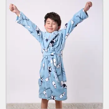Pijama infantil deti nosia detské Župany Flanelové Teplý Župan Penguin Mäkké Zahustiť Vaňa Župan pre Deti, Chlapcov, Župan