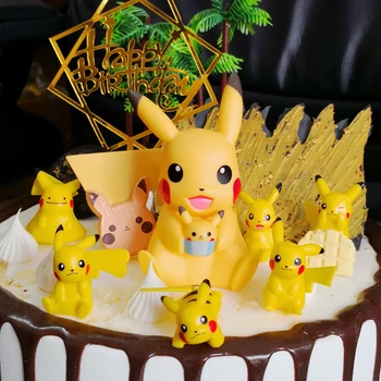 Pikachu PVC Akcie Obrázok Hračky Pokemon Kreslených Figúrka Bábika Kolekcie Model Hračky Pre Dieťa Vianočný Darček k Narodeninám Auto Cake Decor
