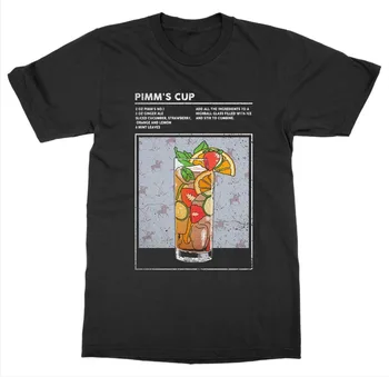 Pimm ' s Cup T-Shirt Miešaný Nápoj Koktail Alkoholu Barman Chlast Happy Hour Výstrel 2019 Módne Topy StreetWear t shirt Farbou