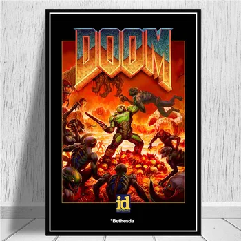 Plagát Vytlačí Klasické Halo Video Hry Ultimate Doom Wall Art Plátno Na Maľovanie Obrázkov Na Obývacia Izba Domova
