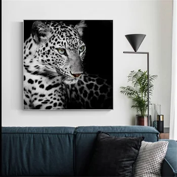 Plagát Čiernej a Bielej Zvierat Plagáty a Vytlačí Plátno na Maľovanie Abstraktné Leopard Stenu Obrázok Vytlačí pre Obývacia Izba Domova