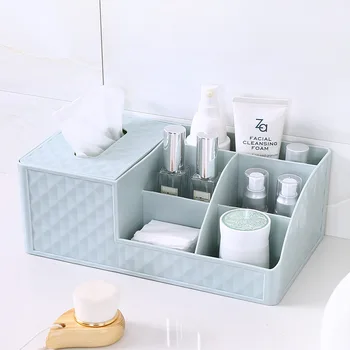 Plastové Kozmetika Úložný Box Stôl Úložný Stojan Tkaniva Box Jednoduché Domácnosti Trosiek Ploche Skladovanie