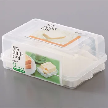 Plastové Maslo Úložný Box Priehľadný Kontajner Syr Server Chovateľ Zásobník S Nožom & Oblasť Japonsko Pôvodné Maslo Jedlo Box