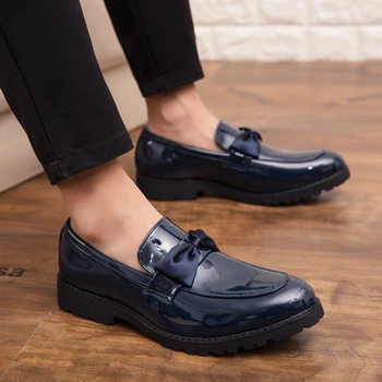Platforma British Bežné Mužov Oxford Šaty Spoločenské Topánky Hrubé Jediným Čierna Biela Formálne Mokasíny Slip-on Polovice Päty Topánky Výťah