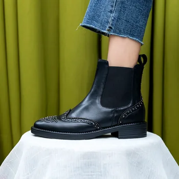 Platforma Členková Obuv Ženy 2020 Robustný Podpätok Topánky Na Platforme, Luxusné Značky Dizajnér Chelsea Boots Žien Martin Topánky Zimné Topánky