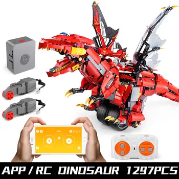 Plesne Kráľ Technic MOC Dinosaura Dragon Roadster, Diaľkové ovládanie Robota Stavebné kamene, Tehly Deti HOBBY hračky Narodeninám
