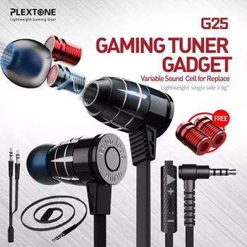 PLEXTONE G25 bullet hlavu 3,5 mm in-ear káblové herné slúchadlá s mikrofónom izolácia hluku sa môže headset Premennej Zvuk Bunka Pre Nahradiť