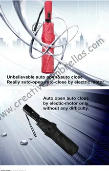 Plne automatické otvorenie auto blízkosti nabíjateľná elektrické trojnásobne vetru zliatiny ľahký dáždnik farba voliteľná parasol