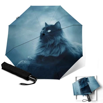 Plne Automatický Dáždnik Módne Dámy Ženy, Zábavné, Roztomilé Mačka Vlastné Parasol Anti-UV Krásne Mačiatko Dážď Slnko Prenosné Dáždniky