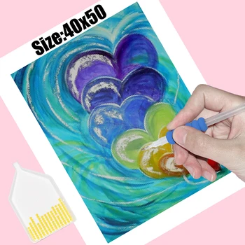 Plné Námestia/Kolo Vŕtať 5D Diamond Maľovanie Cross Stitch Rainbow srdci Diamant výšivky mozaiky Domova Darček AX0762
