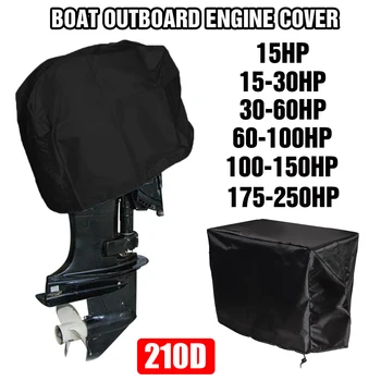 Plný Prívesný Motor Motor Boat Kryt Čierny 210D Oxford Vodotesný, Anti-scratch Ťažkých 15-250HP Prívesný Motor Protector