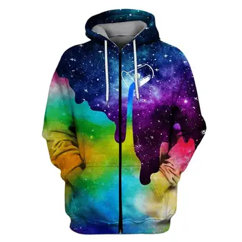 PLstar Vesmíru 2019 Módne Mužov Hoodies Dúha Unicorn galaxy pozadí Vytlačený 3d Mikiny / mikina s Kapucňou Unisex Streetwear
