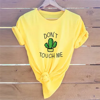 Plus Veľkosť S-5XL Nové Kaktus Print T Shirt Ženy Tričká Bavlna O Krk Krátky Rukáv Tees Letné Tričko Ružové Topy Tričko Ženy