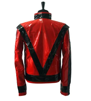 Plus Veľkosť XXS-4XL Zriedkavé MJ Michael Jackson Červená PU Kožené To je to Thriller Bunda PUNK Chudá Outwear Motocykel Štýl