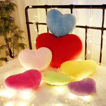 Plyšový vankúš krásne candy farby srdce tvar svadobné vankúš milovníkov darčekové dekorácie strane vankúš