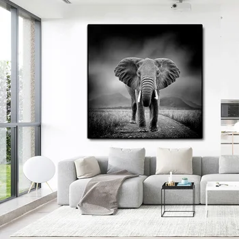Plátno na Maľovanie Interiéru Olej Maľovanie na Stenu Obrázok, Plagát Moderné Nástenné Art Obraz Zvierat Obrázok Slona Obrázok v Obývacie