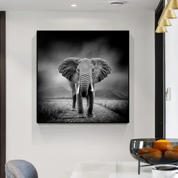 Plátno na Maľovanie Interiéru Olej Maľovanie na Stenu Obrázok, Plagát Moderné Nástenné Art Obraz Zvierat Obrázok Slona Obrázok v Obývacie