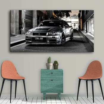 Plátno Obrazy HD Tlač Č Rám Športové auto umelecké Diela Moderných Nissan Skyline Gtr Auto Obrázky Posteli Domova Wall Art Plagáty
