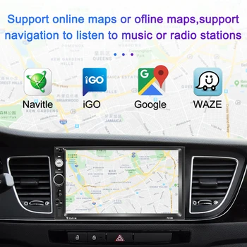 Podofo Android 8.1 Double Din GPS Car Stereo Rádio 7