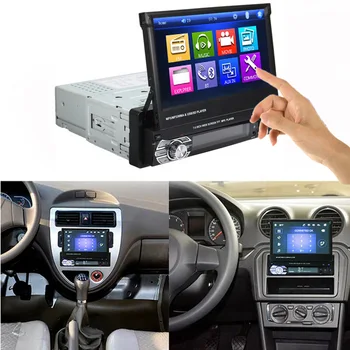 Podofo autorádio 1 din auto hráč Autoradio s GPS Bluetooth Car Stereo 1 din, 7