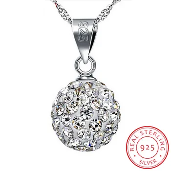 Podpora 925 sterling silver náhrdelník žena krátke dizajn 10 mm/12 mm Drahokamu loptu reťazca elegantné anti-alergické drop shipping