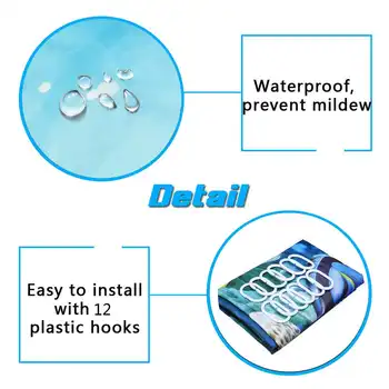 Podvodná Dolphin 3D Sprchové Závesy Textílie Nepremokavé Kúpeľňa Opony Nastaviť Non Slip Wc Kryt Podstavec Koberec Veko Vane Mat Pad
