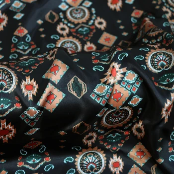 Podľa Meter Vintage Patchwork Textílie Satin Charmeuse Materiál Pre Šaty Šatku
