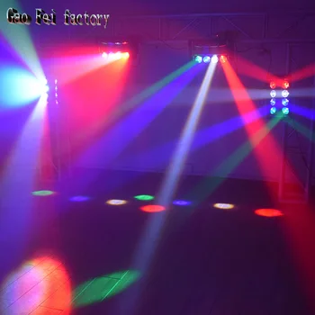 Pohyblivé Hlavy Stage DJ Svetlá LED Pavúk Svetlo 8X12W RGBW Mobile Disco Dmx512 Rotujúce Lýra Lúč Pre Bar Club KTV Strana Zobraziť