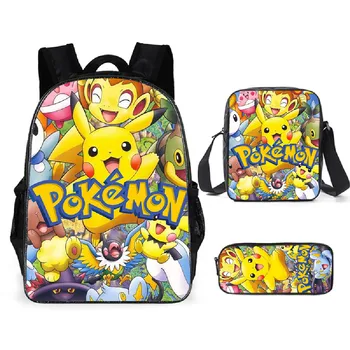 Pokémon Pikachu Batoh Notebook Školský batoh pre Chlapcov Kreslené Ceruzkou Prípade Kawaii Aktovka Anime Taška Školské Deti Darčeky