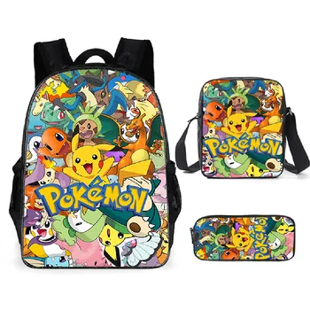 Pokémon Pikachu Batoh Notebook Školský batoh pre Chlapcov Kreslené Ceruzkou Prípade Kawaii Aktovka Anime Taška Školské Deti Darčeky