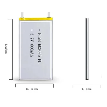 Polymérová batéria 600 mah 3.7 V 603035 smart home Li-ion batéria pre dvr GPS, mp3, mp4