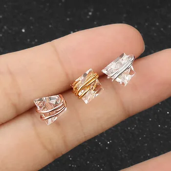 PONGT Nepravidelné Prírodné Suroviny Crystal Stud Náušnice Jednoduché Módnych dámskych Elegantných Malé Kamene Vinutia Náušnice Šperky Darček