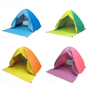 Pop-up Automaticky nastaviť camping plážový stan so závesom rýchlo otvoriť vonkajšie UV50+ ochrana prenosné plážový stan