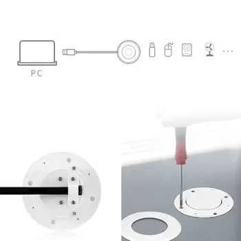 Pop-up V-Desk Slot USB 2.0 3 Porty Rozbočovač Splitter Adaptér pre Notebook, Počítač PC